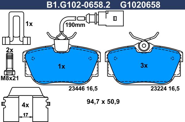 Galfer B1.G102-0658.2 - Kit pastiglie freno, Freno a disco autozon.pro