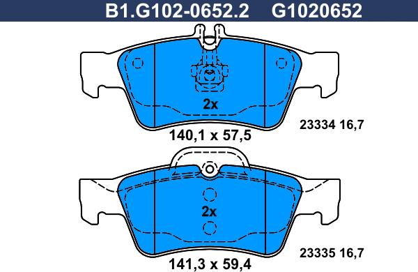 Galfer B1.G102-0652.2 - Kit pastiglie freno, Freno a disco autozon.pro