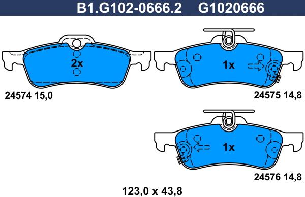 Galfer B1.G102-0666.2 - Kit pastiglie freno, Freno a disco autozon.pro