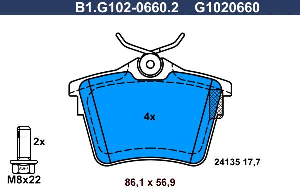 Galfer B1.G102-0660.2 - Kit pastiglie freno, Freno a disco autozon.pro