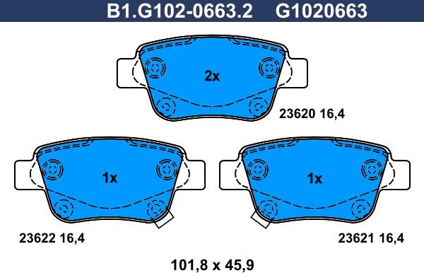 Galfer B1.G102-0663.2 - Kit pastiglie freno, Freno a disco autozon.pro