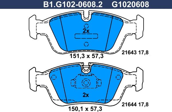 Galfer B1.G102-0608.2 - Kit pastiglie freno, Freno a disco autozon.pro