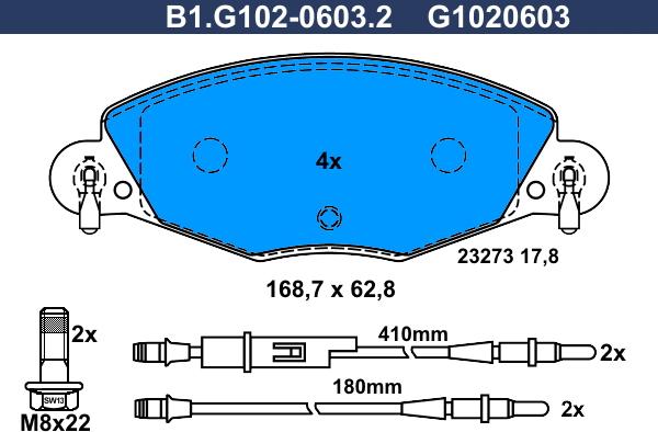 Galfer B1.G102-0603.2 - Kit pastiglie freno, Freno a disco autozon.pro