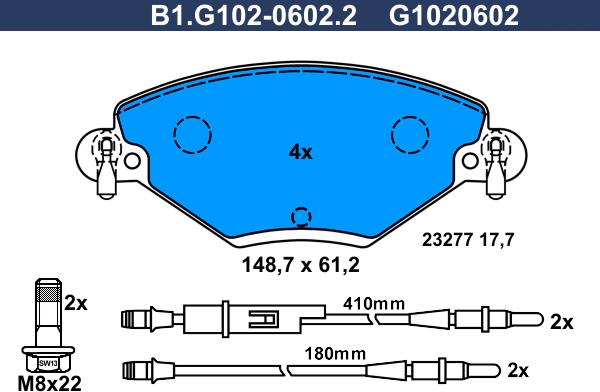 Galfer B1.G102-0602.2 - Kit pastiglie freno, Freno a disco autozon.pro