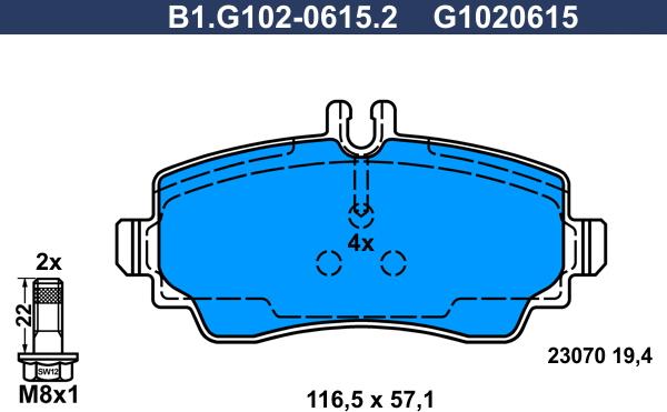 Galfer B1.G102-0615.2 - Kit pastiglie freno, Freno a disco autozon.pro