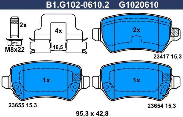 Galfer B1.G102-0610.2 - Kit pastiglie freno, Freno a disco autozon.pro