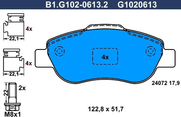 Galfer B1.G102-0613.2 - Kit pastiglie freno, Freno a disco autozon.pro