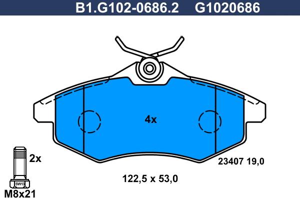 Galfer B1.G102-0686.2 - Kit pastiglie freno, Freno a disco autozon.pro