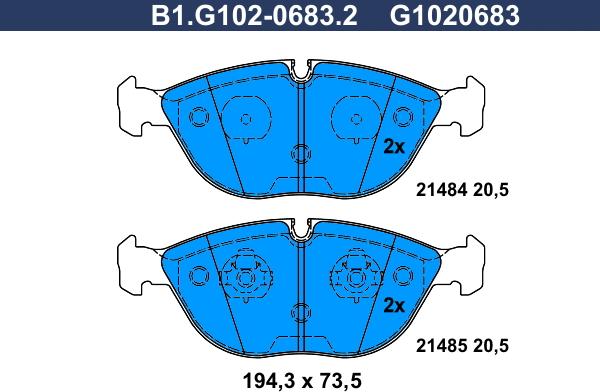 Galfer B1.G102-0683.2 - Kit pastiglie freno, Freno a disco autozon.pro