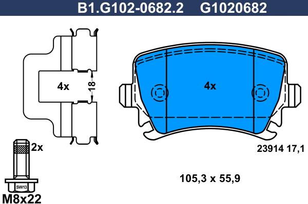 Galfer B1.G102-0682.2 - Kit pastiglie freno, Freno a disco autozon.pro