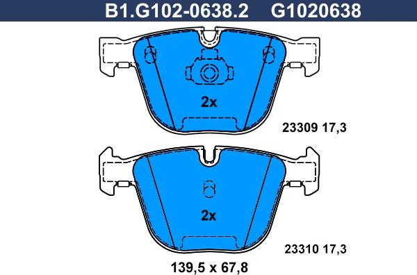 Galfer B1.G102-0638.2 - Kit pastiglie freno, Freno a disco autozon.pro