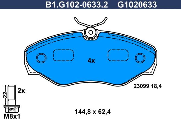 Galfer B1.G102-0633.2 - Kit pastiglie freno, Freno a disco autozon.pro