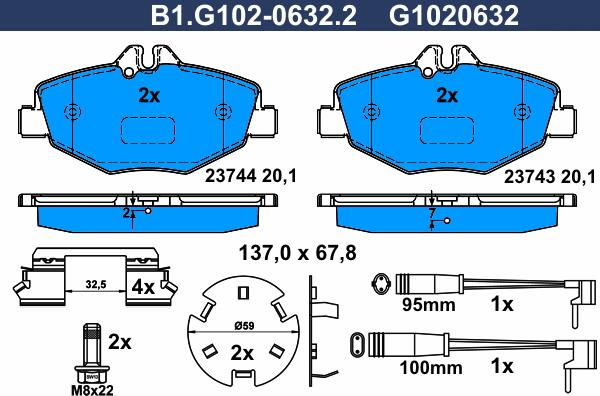 Galfer B1.G102-0632.2 - Kit pastiglie freno, Freno a disco autozon.pro