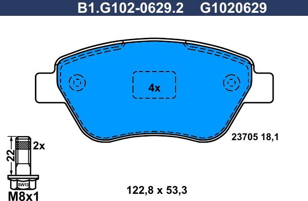 Galfer B1.G102-0629.2 - Kit pastiglie freno, Freno a disco autozon.pro