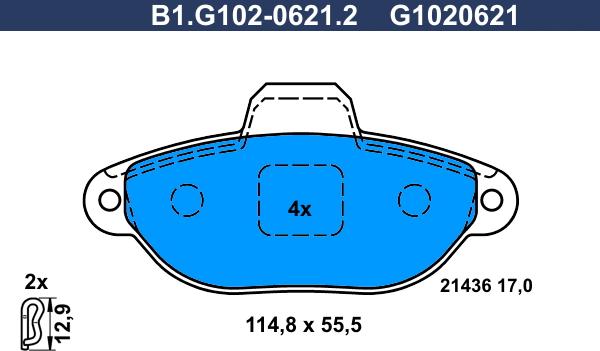 Galfer B1.G102-0621.2 - Kit pastiglie freno, Freno a disco autozon.pro