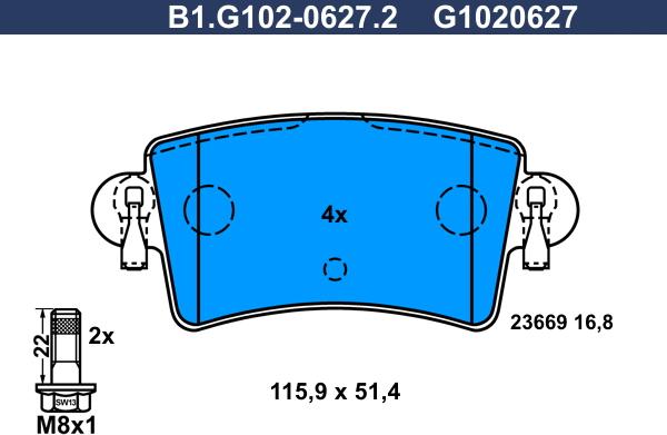 Galfer B1.G102-0627.2 - Kit pastiglie freno, Freno a disco autozon.pro