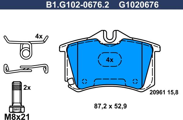 Galfer B1.G102-0676.2 - Kit pastiglie freno, Freno a disco autozon.pro