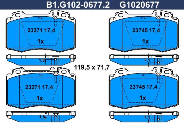 Galfer B1.G102-0677.2 - Kit pastiglie freno, Freno a disco autozon.pro