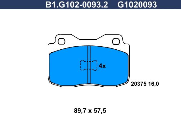 Galfer B1.G102-0093.2 - Kit pastiglie freno, Freno a disco autozon.pro