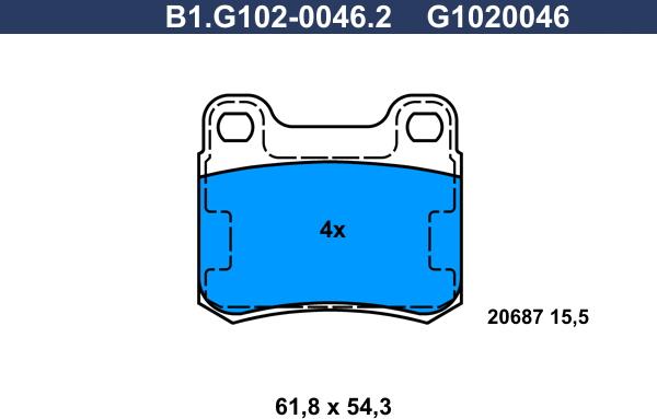 Galfer B1.G102-0046.2 - Kit pastiglie freno, Freno a disco autozon.pro