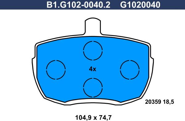 Galfer B1.G102-0040.2 - Kit pastiglie freno, Freno a disco autozon.pro