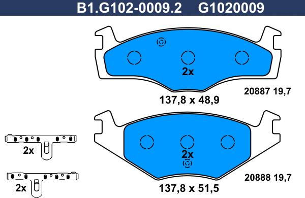 Galfer B1.G102-0009.2 - Kit pastiglie freno, Freno a disco autozon.pro