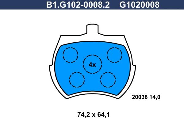 Galfer B1.G102-0008.2 - Kit pastiglie freno, Freno a disco autozon.pro