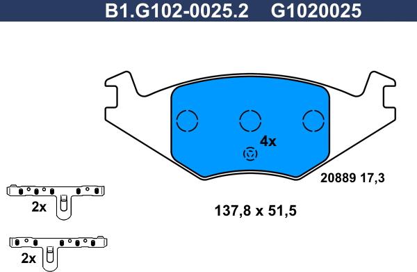 Galfer B1.G102-0025.2 - Kit pastiglie freno, Freno a disco autozon.pro