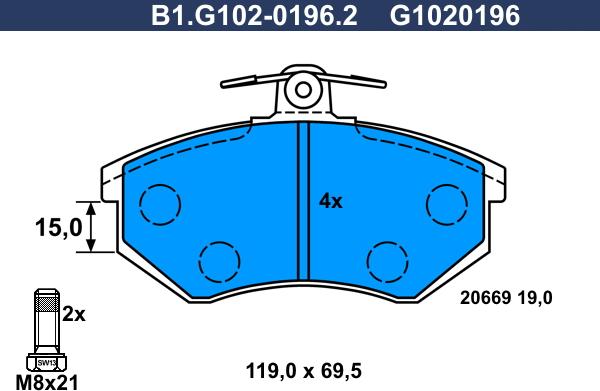 Galfer B1.G102-0196.2 - Kit pastiglie freno, Freno a disco autozon.pro