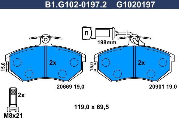 Galfer B1.G102-0197.2 - Kit pastiglie freno, Freno a disco autozon.pro