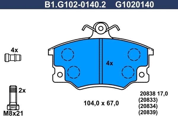 Galfer B1.G102-0140.2 - Kit pastiglie freno, Freno a disco autozon.pro