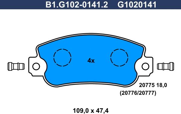 Galfer B1.G102-0141.2 - Kit pastiglie freno, Freno a disco autozon.pro