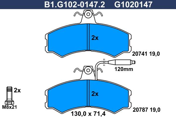 Galfer B1.G102-0147.2 - Kit pastiglie freno, Freno a disco autozon.pro