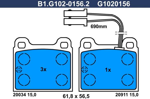 Galfer B1.G102-0156.2 - Kit pastiglie freno, Freno a disco autozon.pro