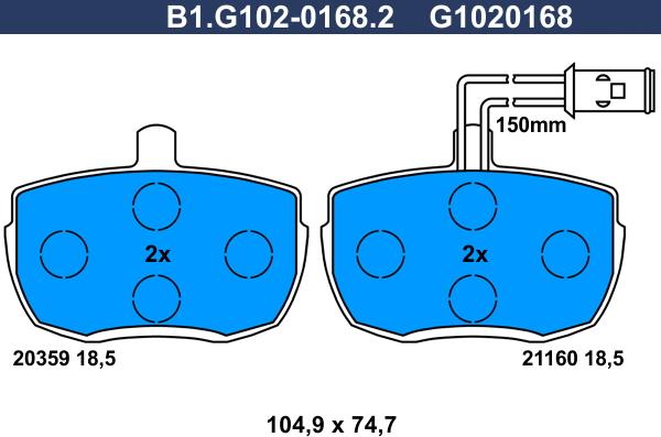 Galfer B1.G102-0168.2 - Kit pastiglie freno, Freno a disco autozon.pro