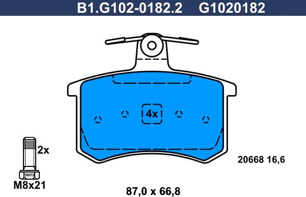 Galfer B1.G102-0182.2 - Kit pastiglie freno, Freno a disco autozon.pro