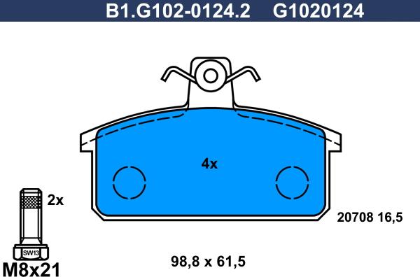 Galfer B1.G102-0124.2 - Kit pastiglie freno, Freno a disco autozon.pro