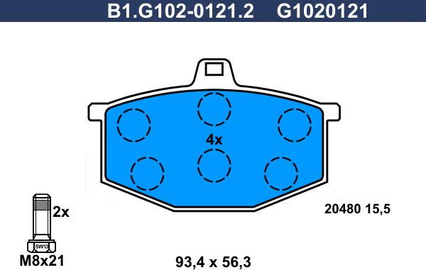 Galfer B1.G102-0121.2 - Kit pastiglie freno, Freno a disco autozon.pro