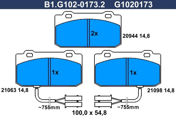 Galfer B1.G102-0173.2 - Kit pastiglie freno, Freno a disco autozon.pro