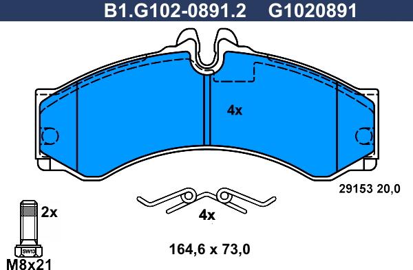 Galfer B1.G102-0891.2 - Kit pastiglie freno, Freno a disco autozon.pro