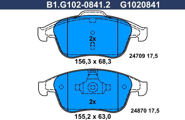 Galfer B1.G102-0841.2 - Kit pastiglie freno, Freno a disco autozon.pro