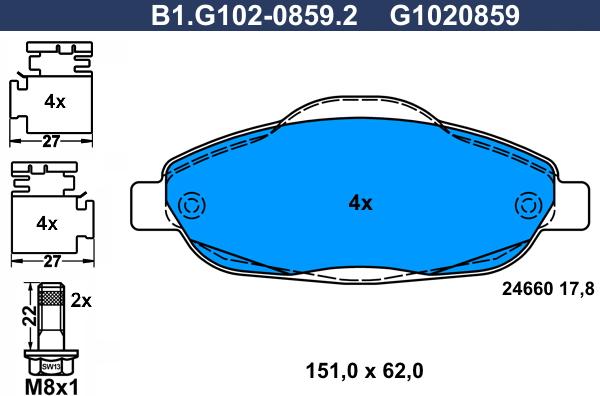 Galfer B1.G102-0859.2 - Kit pastiglie freno, Freno a disco autozon.pro