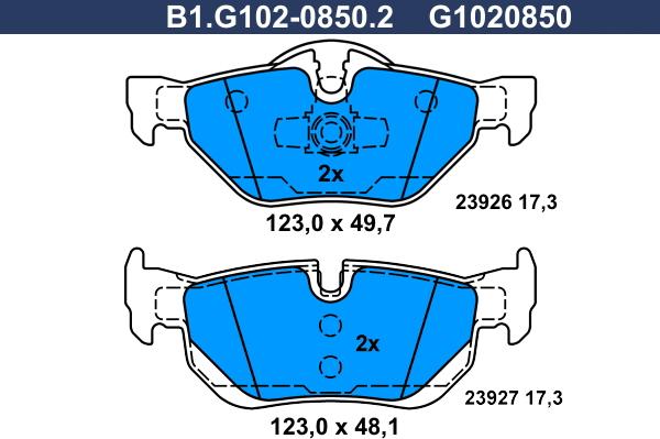 Galfer B1.G102-0850.2 - Kit pastiglie freno, Freno a disco autozon.pro