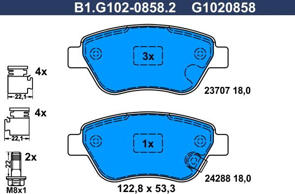 Galfer B1.G102-0858.2 - Kit pastiglie freno, Freno a disco autozon.pro