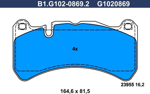 Galfer B1.G102-0869.2 - Kit pastiglie freno, Freno a disco autozon.pro