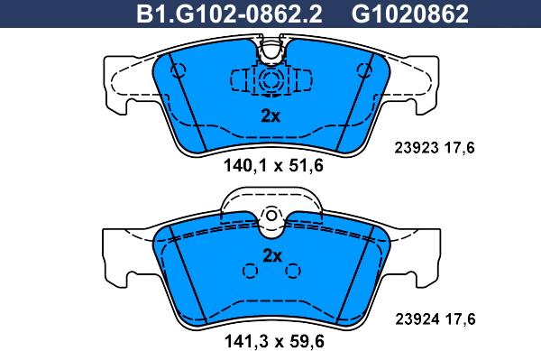 Galfer B1.G102-0862.2 - Kit pastiglie freno, Freno a disco autozon.pro