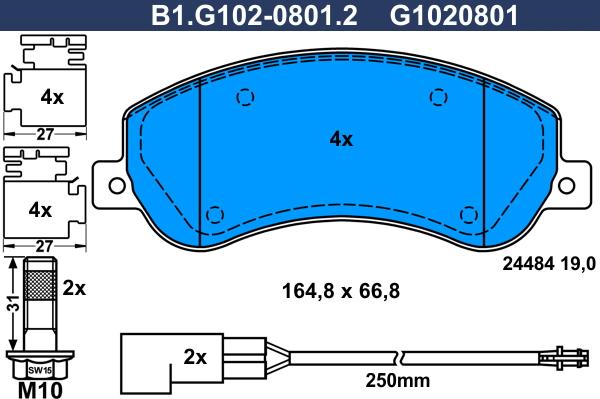 Galfer B1.G102-0801.2 - Kit pastiglie freno, Freno a disco autozon.pro