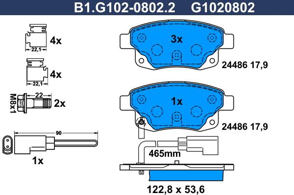 Galfer B1.G102-0802.2 - Kit pastiglie freno, Freno a disco autozon.pro