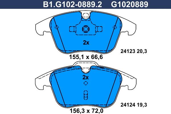 Galfer B1.G102-0889.2 - Kit pastiglie freno, Freno a disco autozon.pro