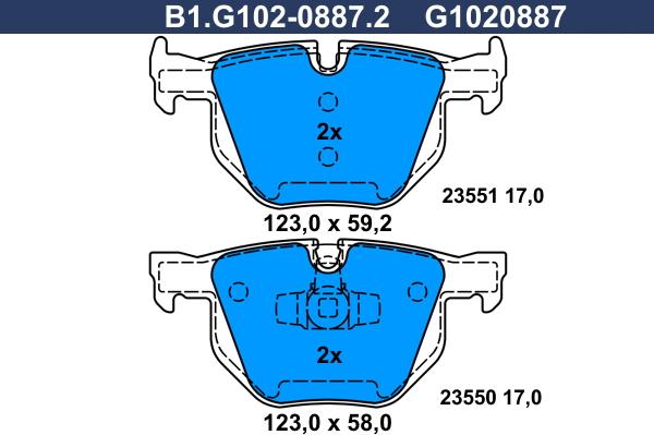 Galfer B1.G102-0887.2 - Kit pastiglie freno, Freno a disco autozon.pro